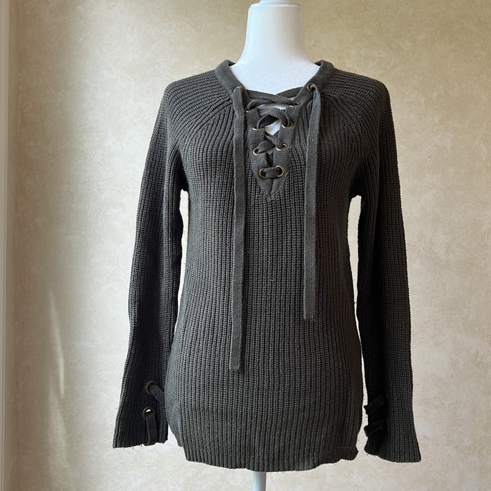 RD Style Lace Up Sweater